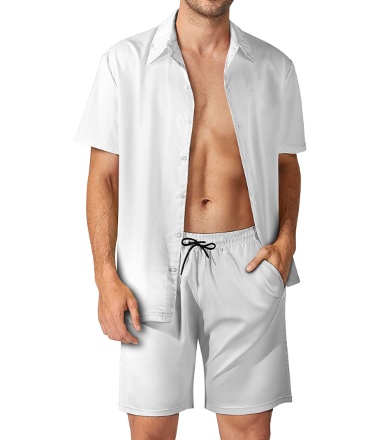 3D 短袖衬衫套装欧码版R0039 - 四面弹-120g/S